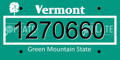 1270660 Vermont License Plate