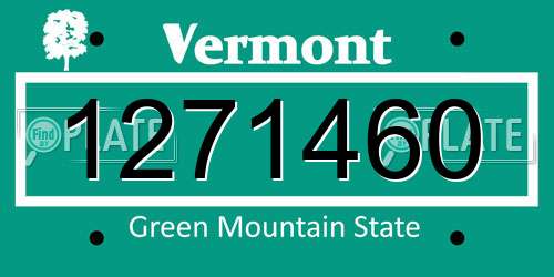1271460 Vermont License Plate