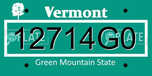 12714G0 Vermont License Plate
