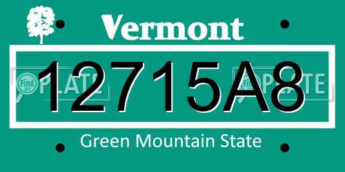 12715A8 Vermont License Plate