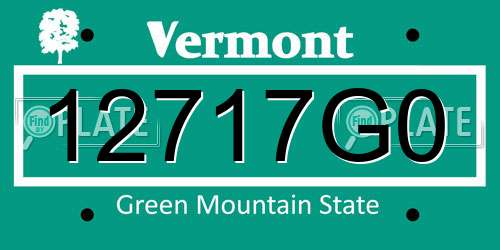 12717G0 Vermont License Plate