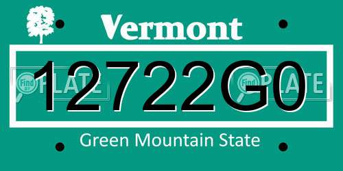 12722G0 Vermont License Plate