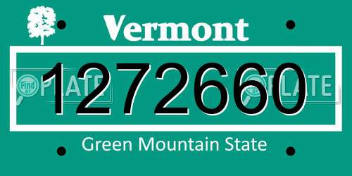 1272660 Vermont License Plate