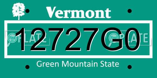 12727G0 Vermont License Plate