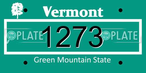 1273 Vermont License Plate