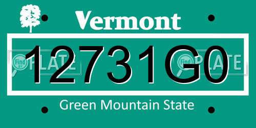 12731G0 Vermont License Plate