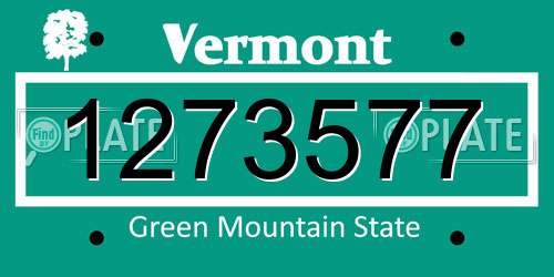 1273577 Vermont License Plate