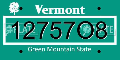 12757O8 Vermont License Plate