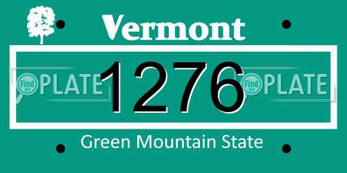 1276 Vermont License Plate