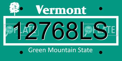 12768LS Vermont License Plate