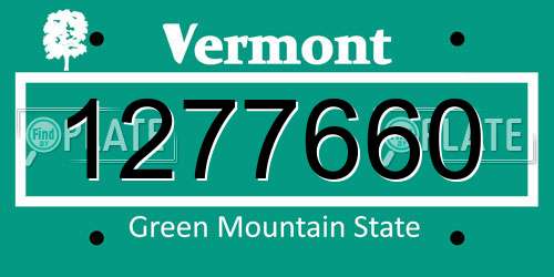 1277660 Vermont License Plate