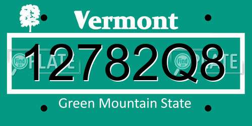12782Q8 Vermont License Plate