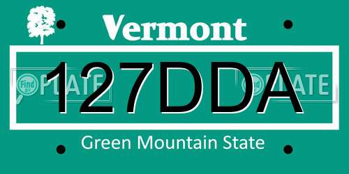 127DDA Vermont License Plate