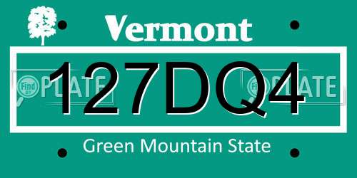 127DQ4 Vermont License Plate