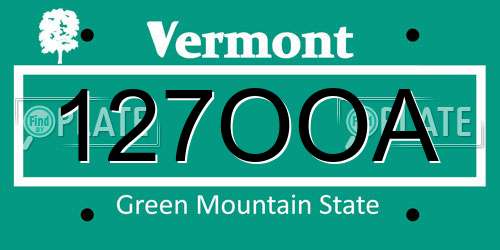127OOA Vermont License Plate