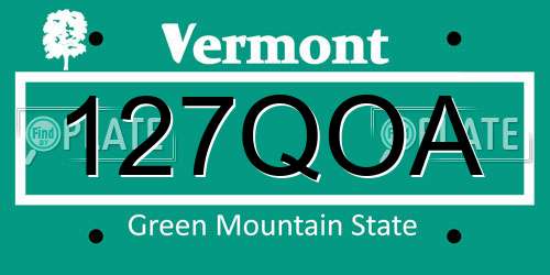 127QOA Vermont License Plate