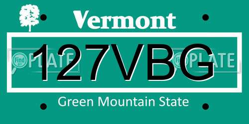 127VBG Vermont License Plate