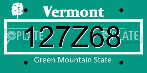 127Z68 Vermont License Plate
