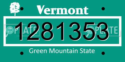 1281353 Vermont License Plate