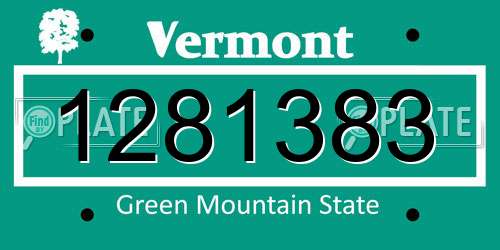 1281383 Vermont License Plate