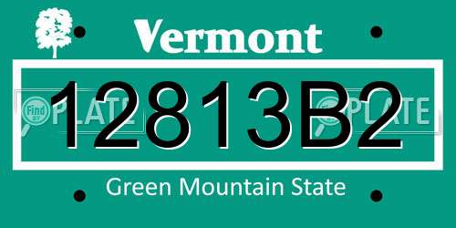 12813B2 Vermont License Plate