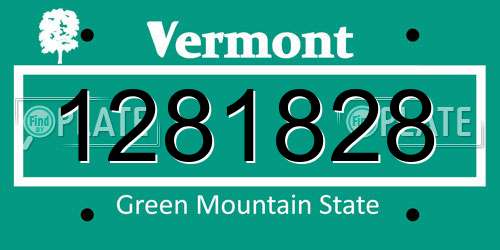 1281828 Vermont License Plate