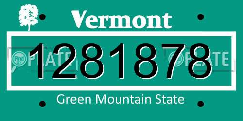 1281878 Vermont License Plate