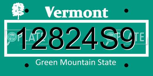12824S9 Vermont License Plate