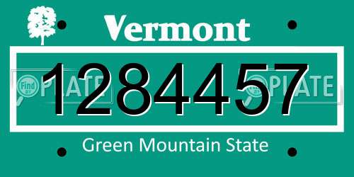 1284457 Vermont License Plate