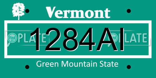 1284AI Vermont License Plate