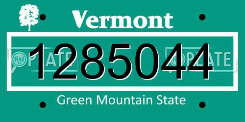 1285044 Vermont License Plate