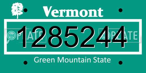 1285244 Vermont License Plate