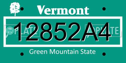 12852A4 Vermont License Plate