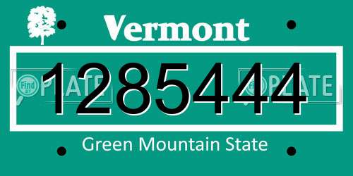 1285444 Vermont License Plate