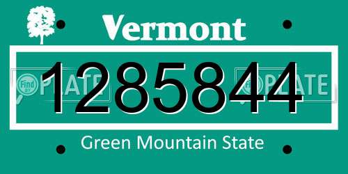 1285844 Vermont License Plate