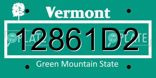 12861D2 Vermont License Plate