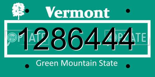 1286444 Vermont License Plate