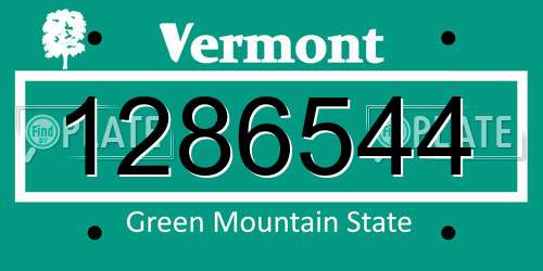 1286544 Vermont License Plate