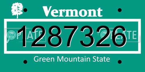 1287326 Vermont License Plate