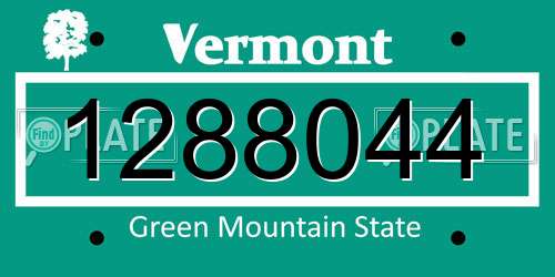 1288044 Vermont License Plate
