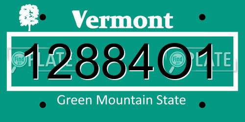 12884O1 Vermont License Plate