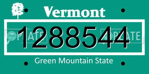 1288544 Vermont License Plate