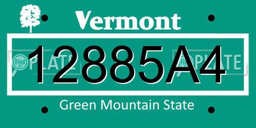 12885A4 Vermont License Plate