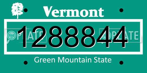 1288844 Vermont License Plate