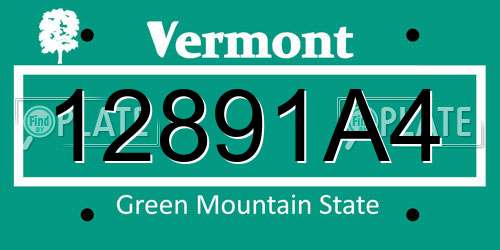 12891A4 Vermont License Plate