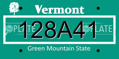 128A41 Vermont License Plate