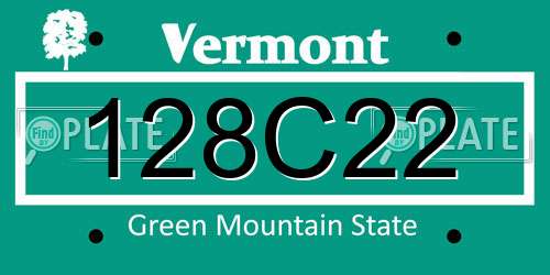 128C22 Vermont License Plate
