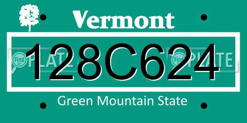 128C624 Vermont License Plate