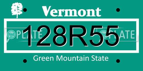 128R55 Vermont License Plate