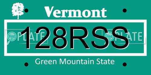 128RSS Vermont License Plate
